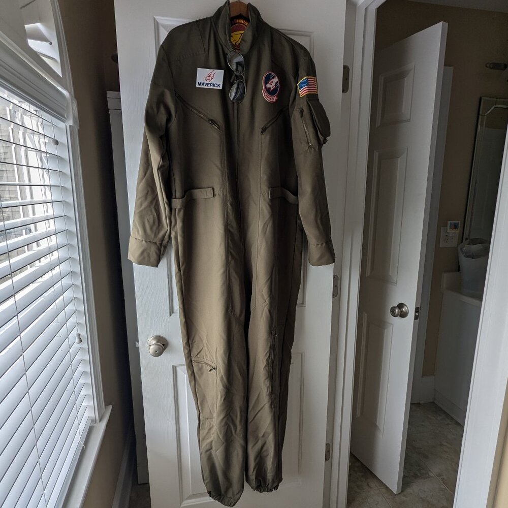 Top Gun Maverick Flight Suit Mens Suit Yourself Halloween Costume Polyester
